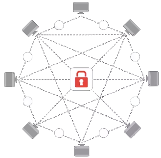 A network of computers having their traffic protected.