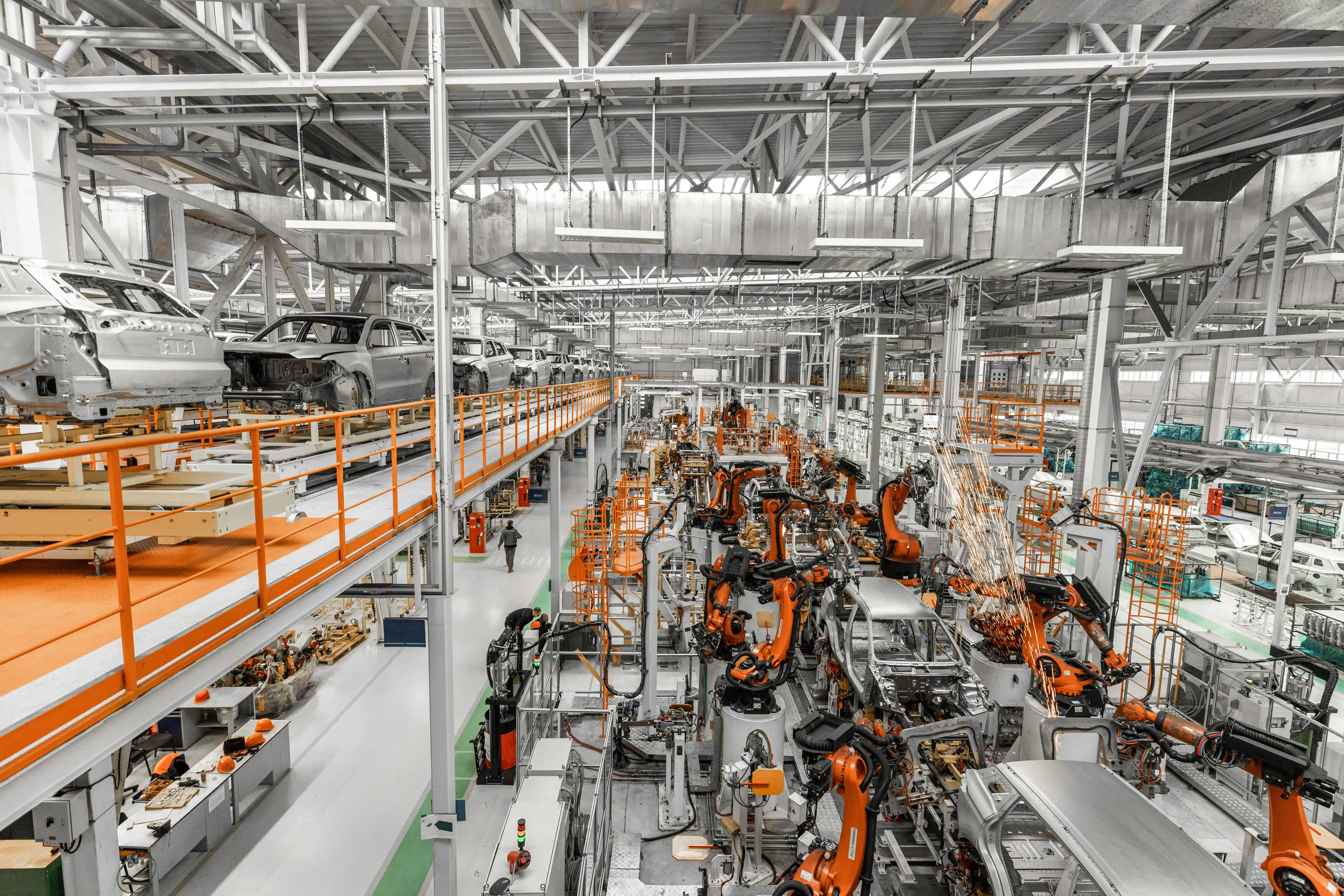 A car factories assembling line.
