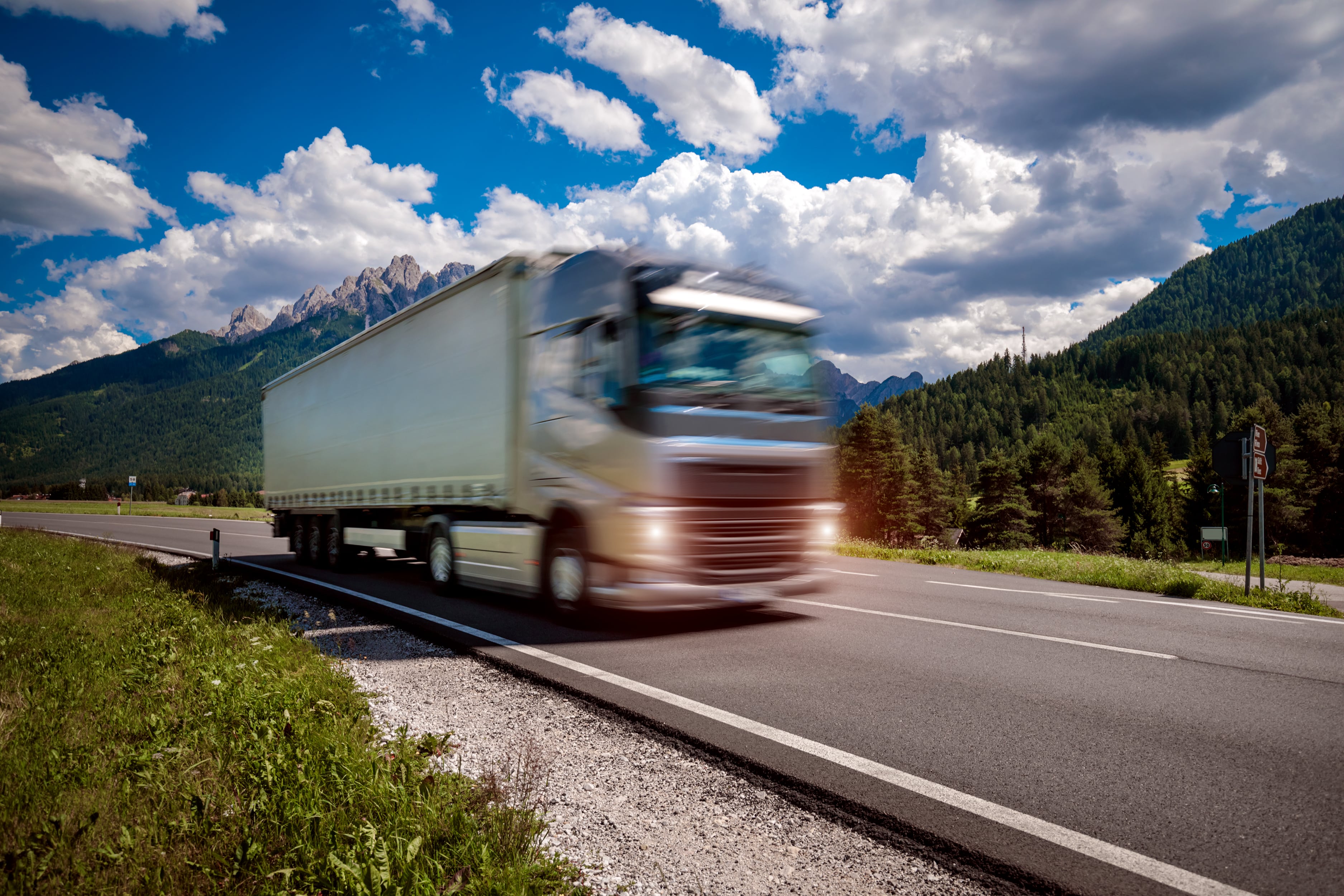 A truck on a road.